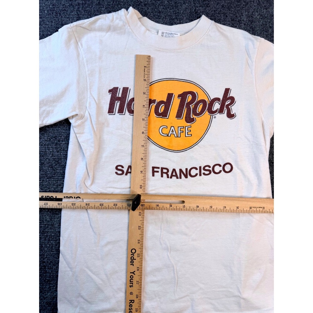 Vintage Hard Rock Cafe San Francisco T Shirt Small White Hanes USA Made 90s Tee - Picture 2 of 4